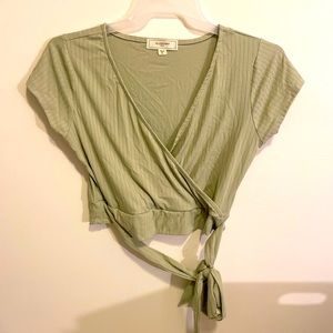 no comment green vintage style top/ blouse